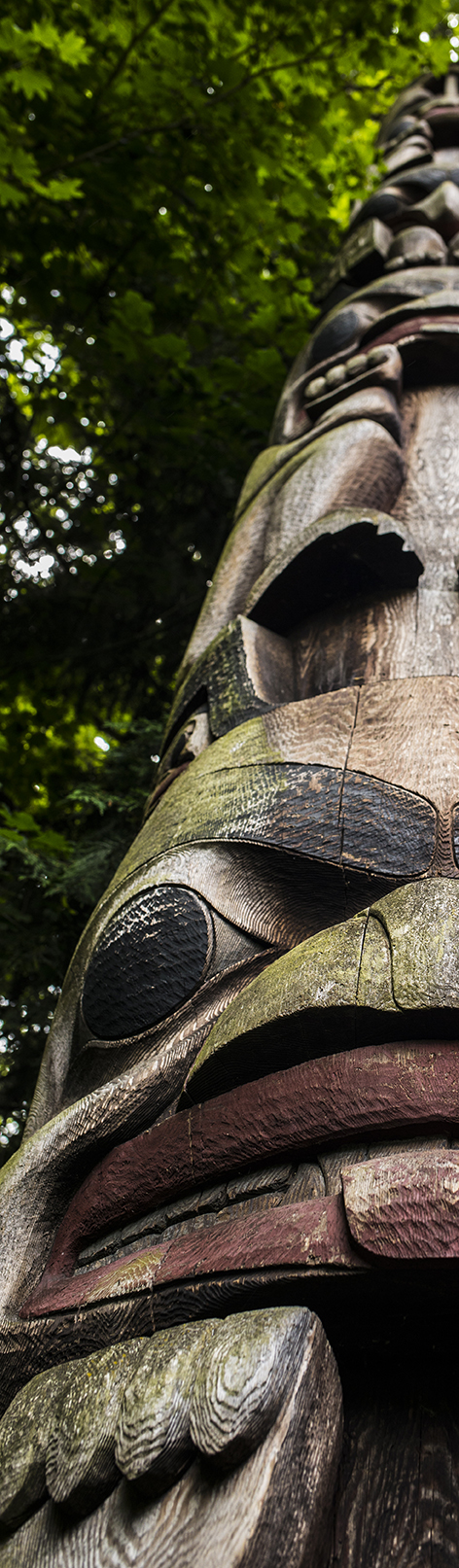 The totem pole located outside the Burke Museum.